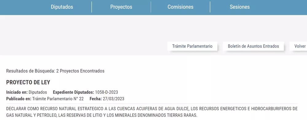 LEY LITIO ARGENTINA APERTURA