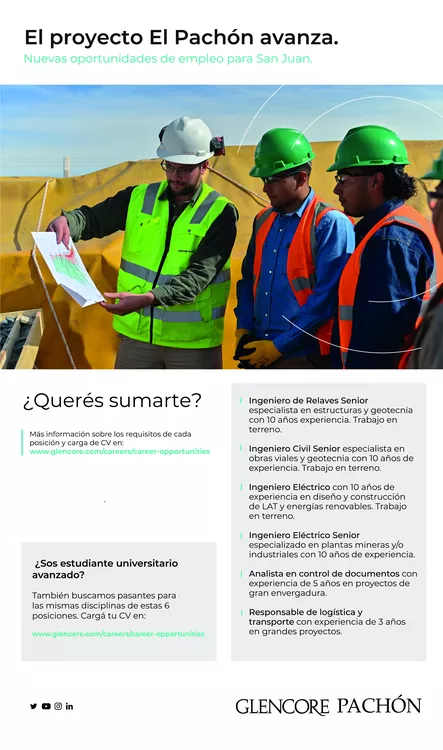 aviso búsqueda de empleo Glencore Pachón