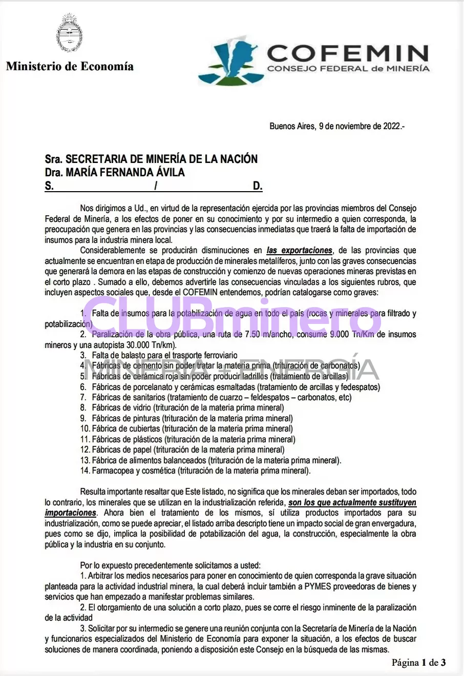 cofemin importaciones 1