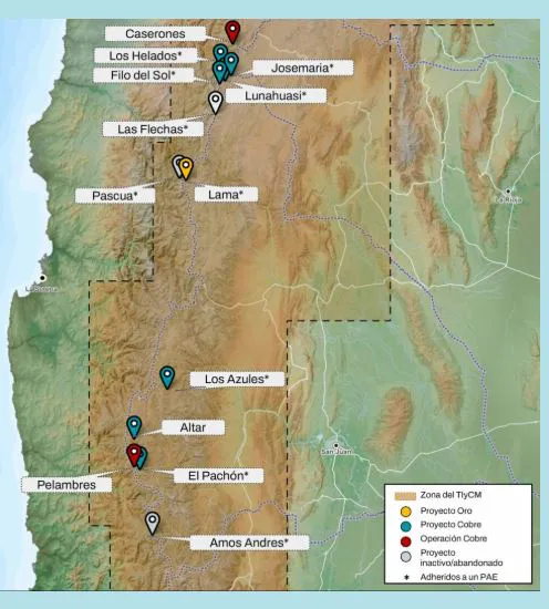 CORDILLERA COBRE MAPA