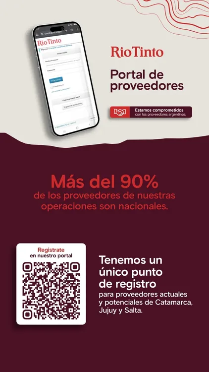 Rio Tinto nuevo Portal de Proveedores para Argentina -Flyer digital 2