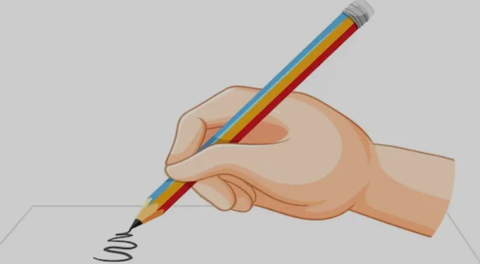 mano escribiendo composición