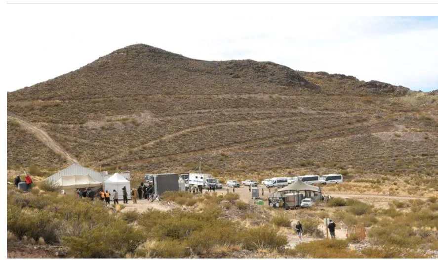 Vista aérea del Proyecto Minero San Jorge en Uspallata, Mendoza, en debate legislativo.