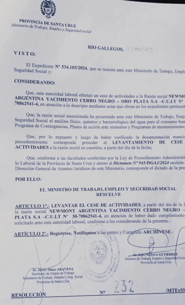 resolución vuelve cerro negro